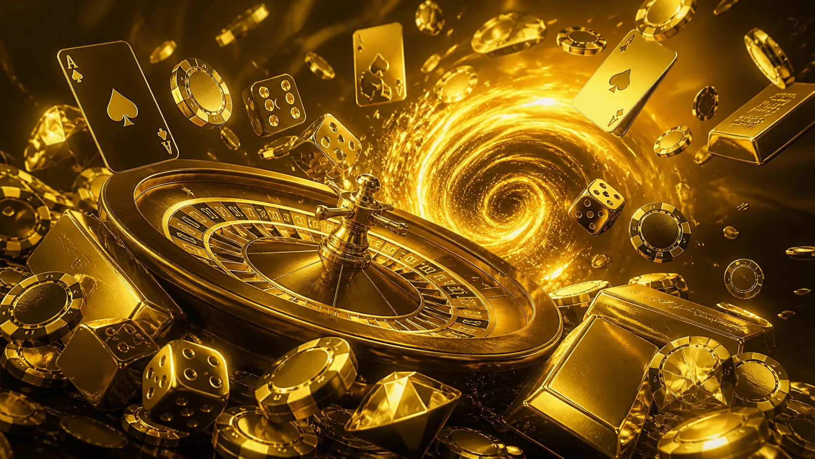 Luxurious casino-themed hero banner for Gtbet with poker chips, roulette wheel, and vibrant colors.